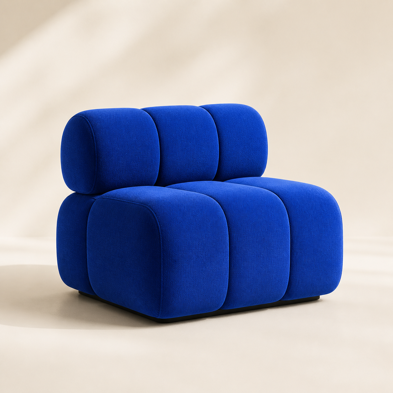 Cobalt blue chair reference on a neutral background